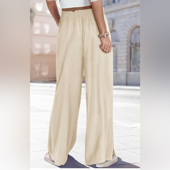 YESNO Women's Wide Leg Woolen Pants Fall Elastic High Waist large - Picture 3 of 4